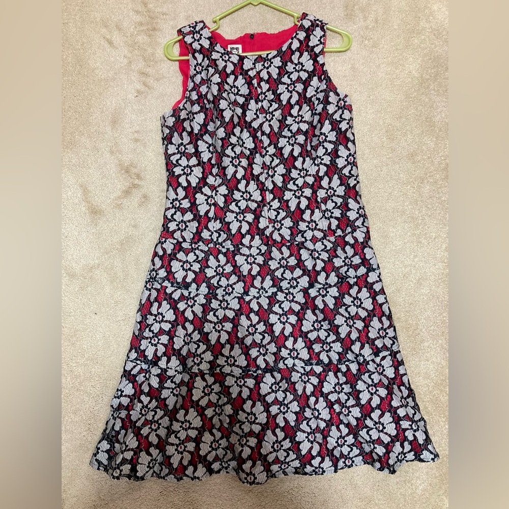 Anne Klein A-line Lace and Hot Pink dress